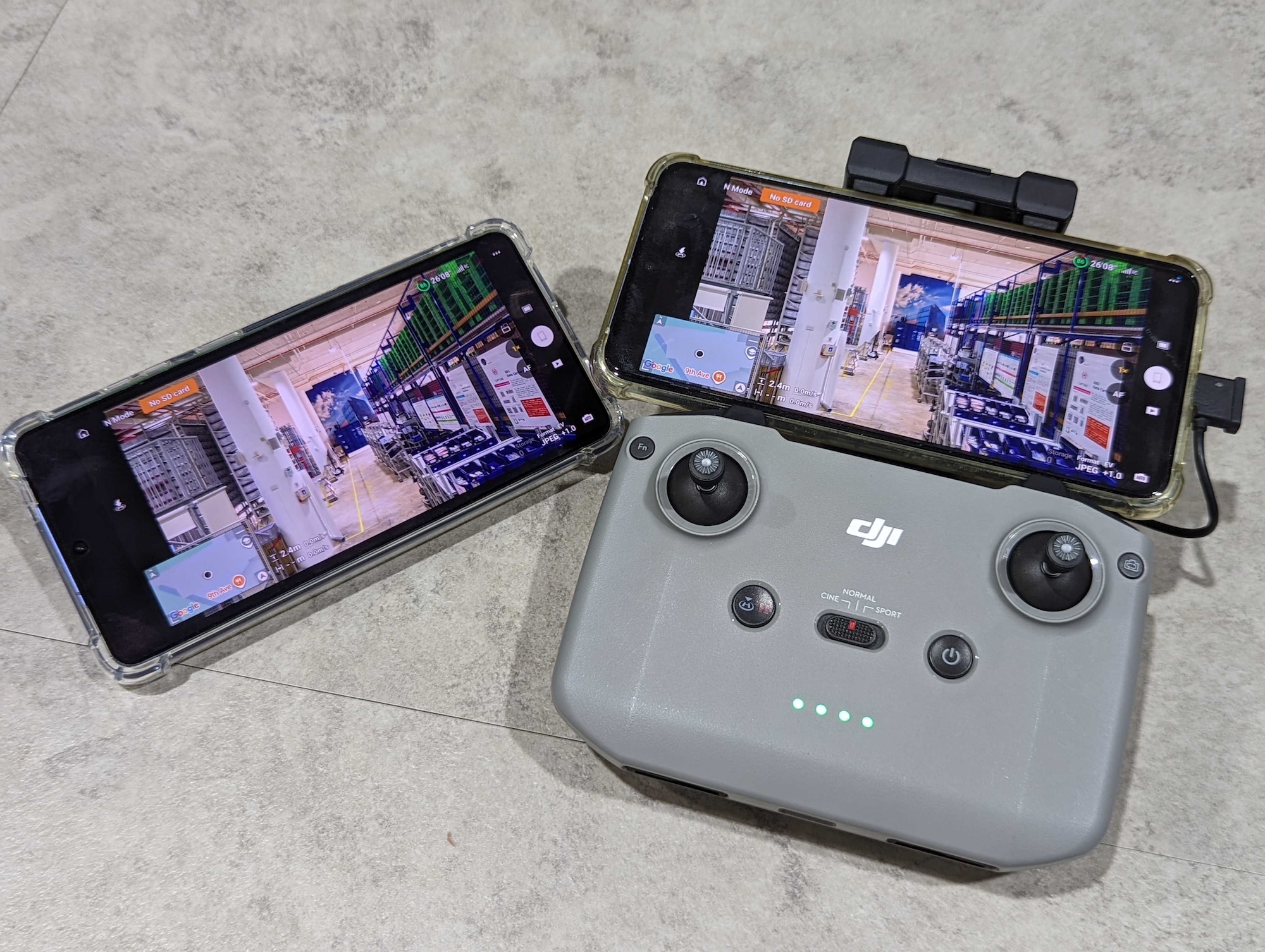 Screen Share app showing a shared DJI Fly screen